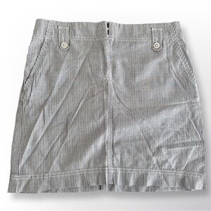 Ann Taylor Loft Navy Searsucker Skirt | Size 2